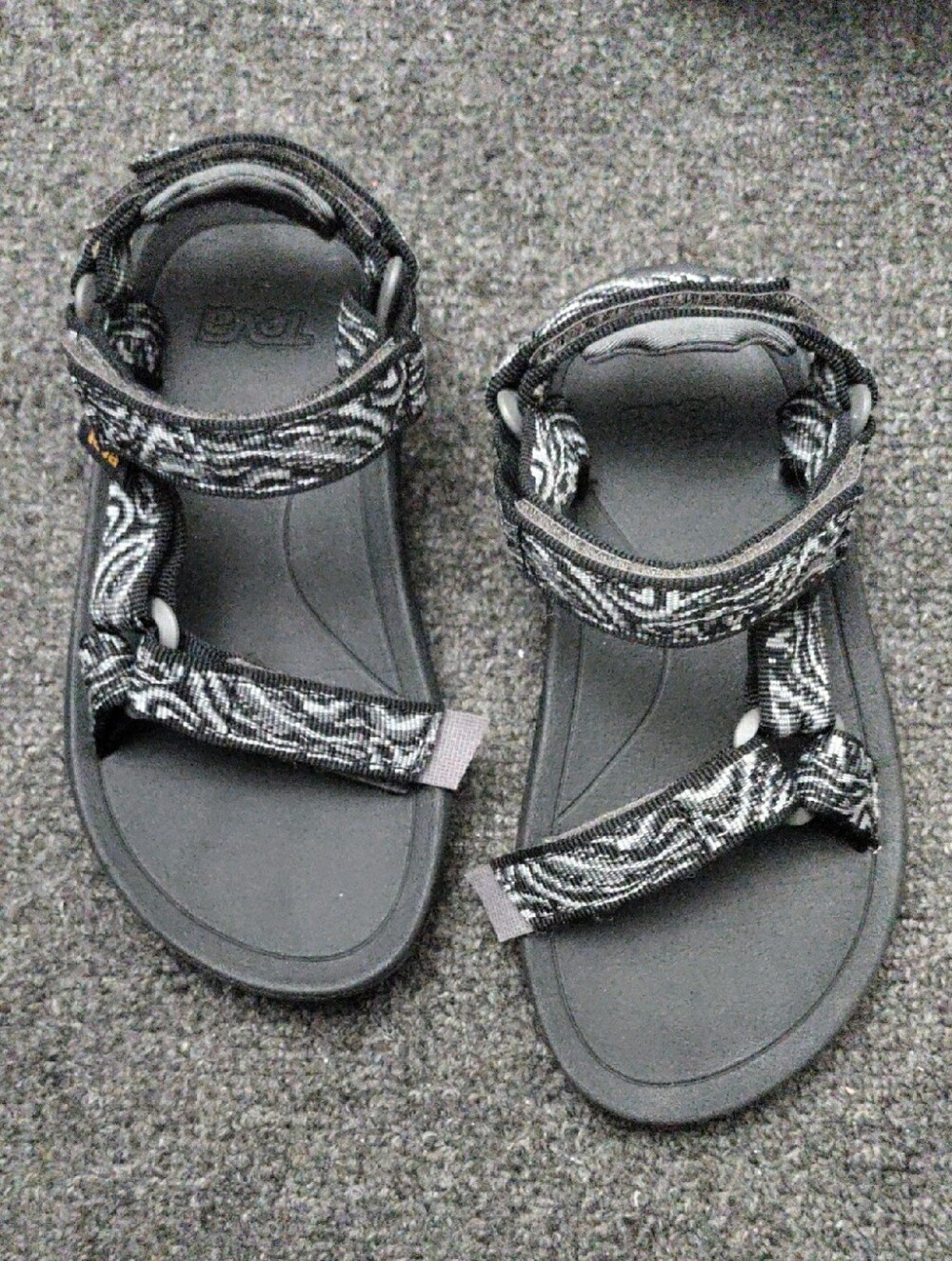 Teva Kids Black & White Patterned Strap Sandals